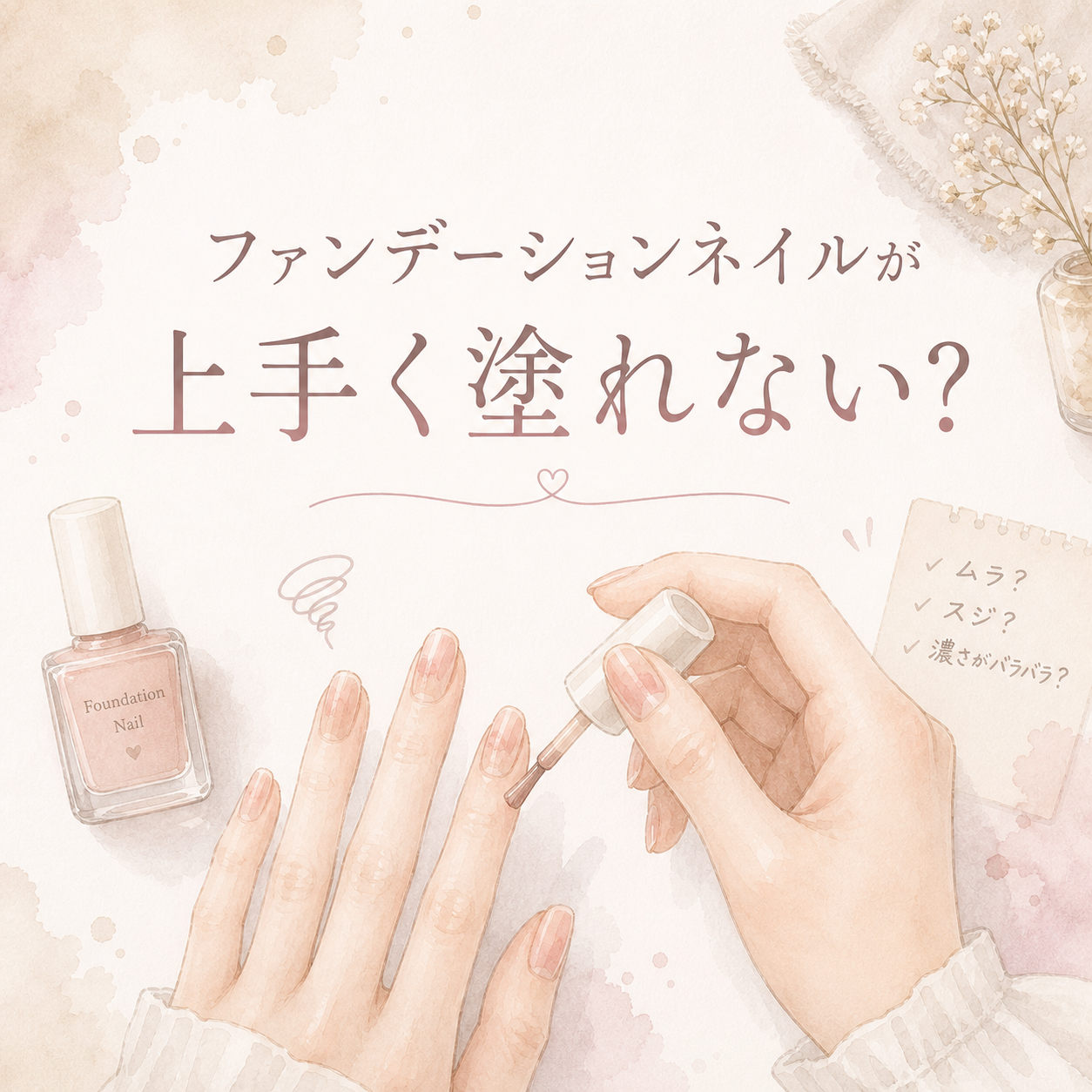 「ファンデーションネイル」が上手く塗れない？