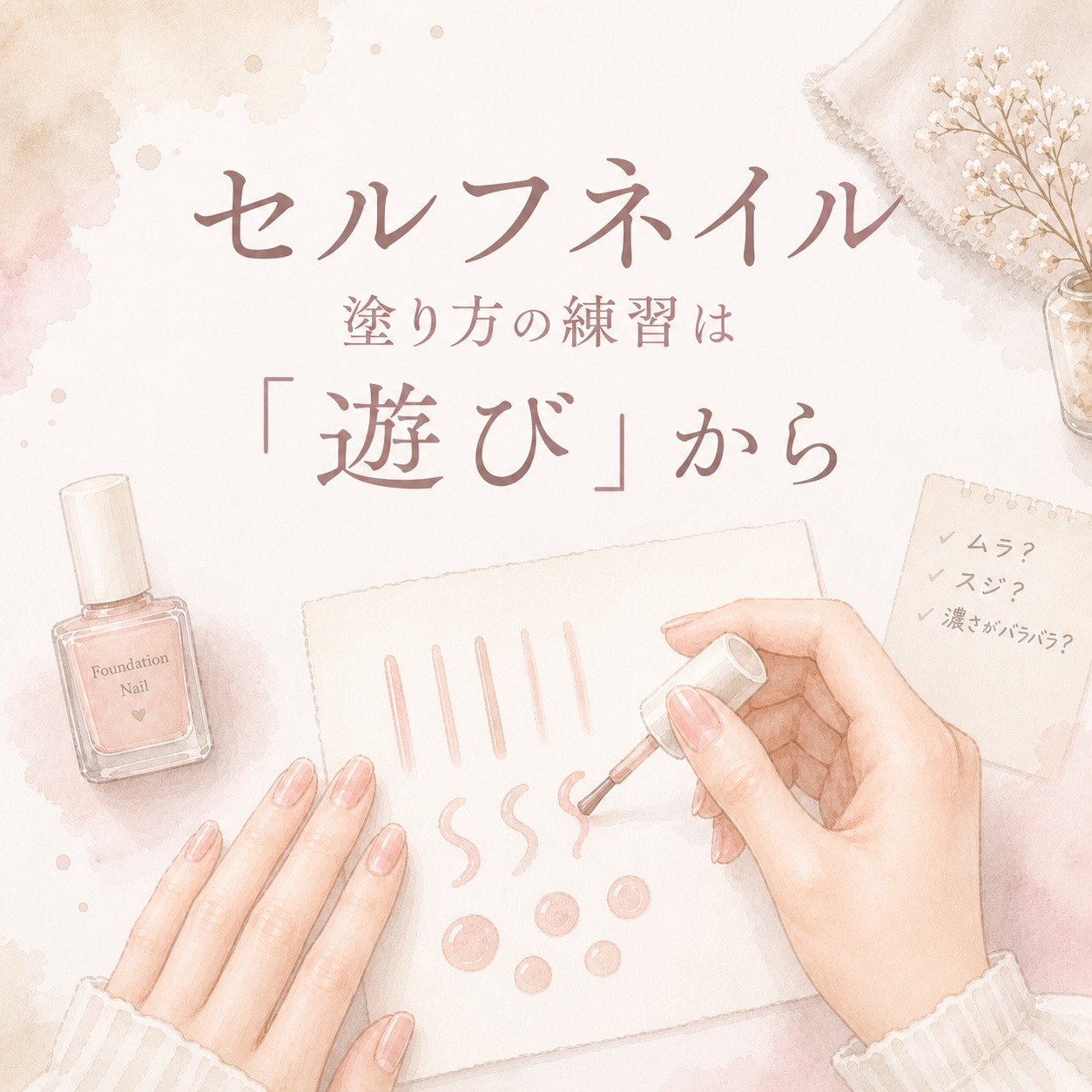 セルフネイル、塗り方の練習は「遊び」から