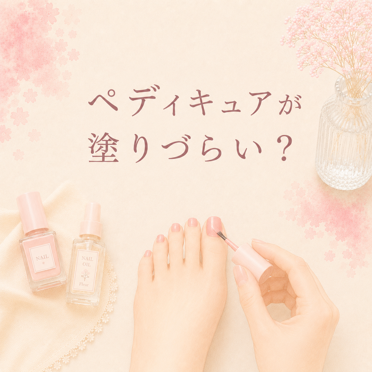 ペディキュアが塗りづらい？楽な姿勢（体勢）のコツと身近な代用グッズ