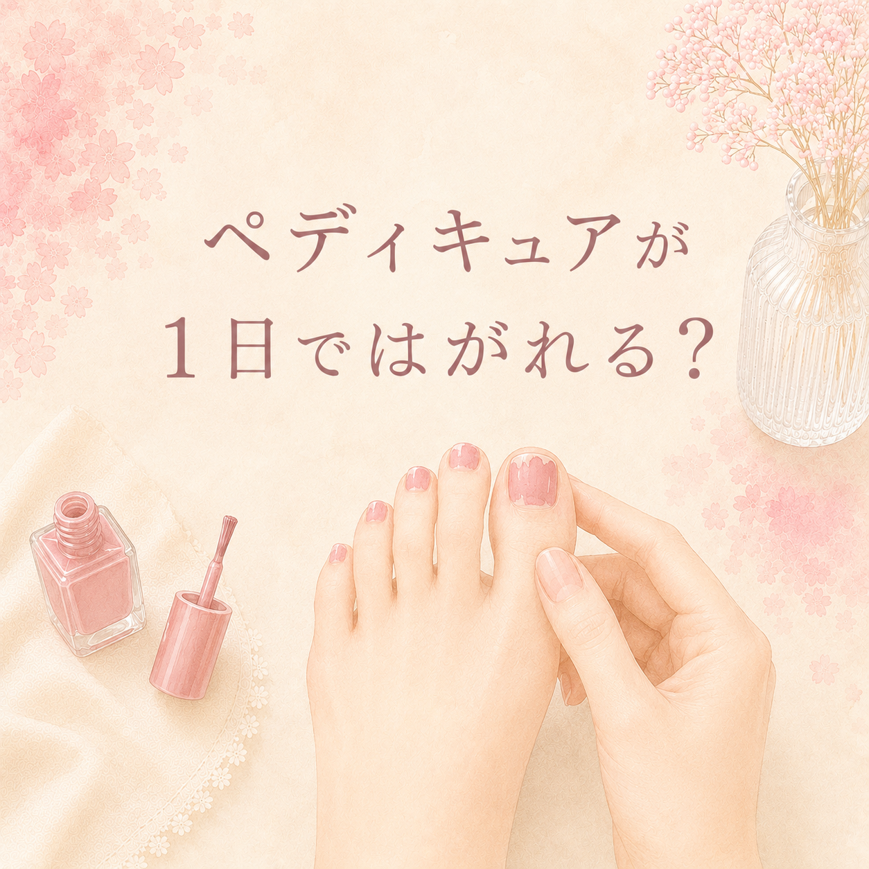 ペディキュアが1日で剥がれる？
