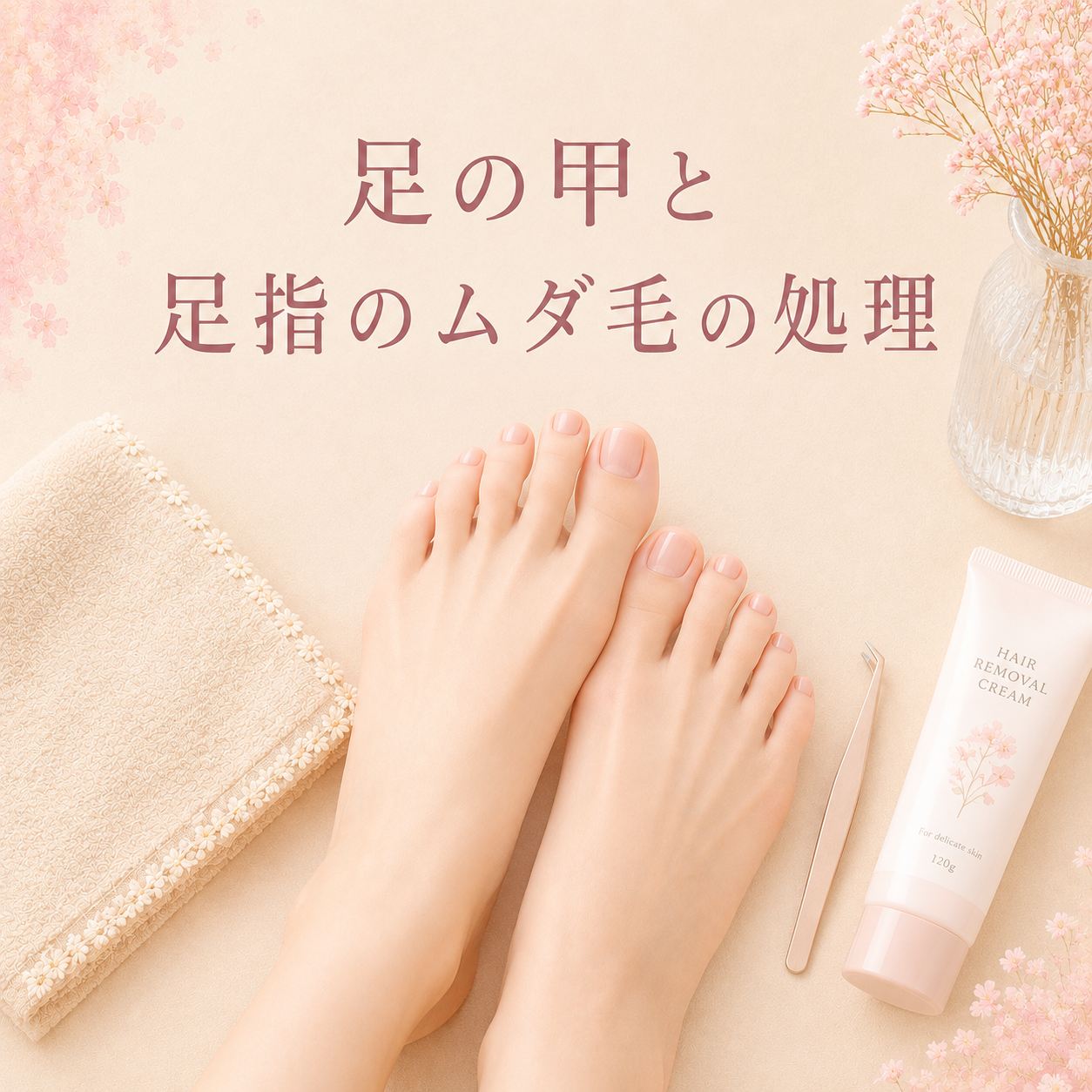 サンダルから覗く指先をキレイに見せる「足の甲の毛・ムダ毛の処理」