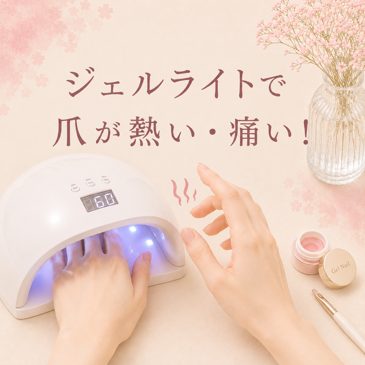 ジェルネイルのライトで爪が熱い・痛い！