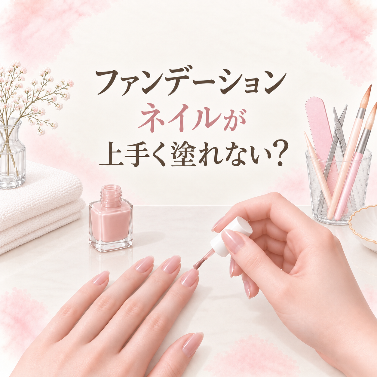 ファンデーションネイルが上手く塗れない？