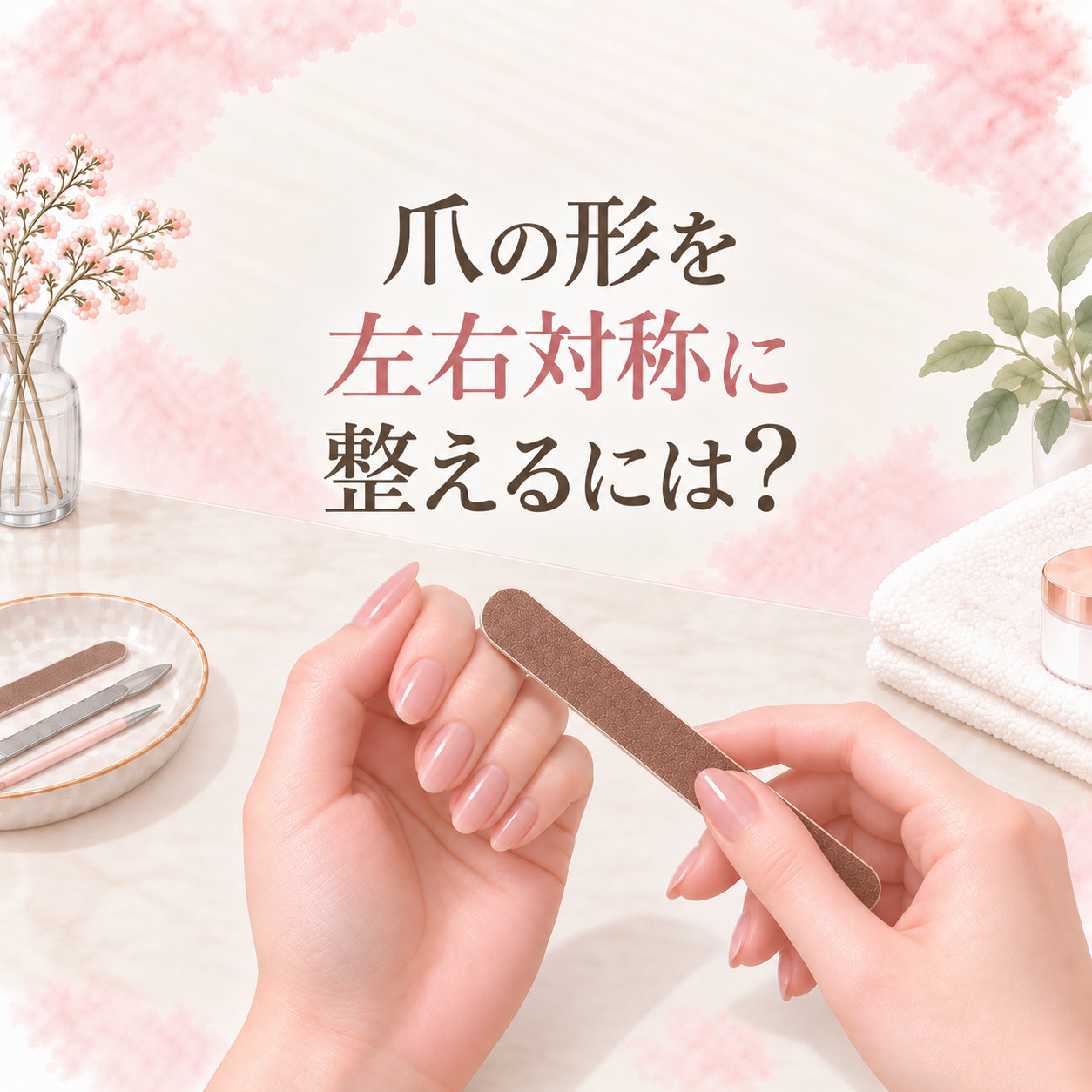 爪の形を左右対称に整えるには？