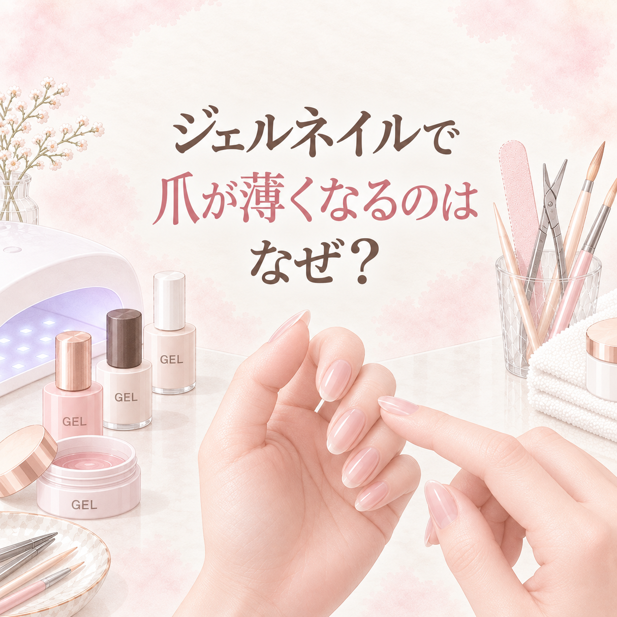ジェルネイルで爪が薄くなるのはなぜ？原因と対策