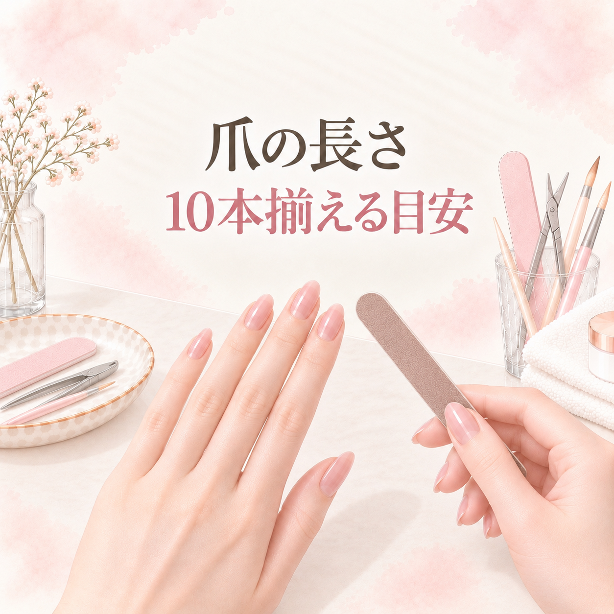 セルフネイルの爪の長さ|１０本をきれいに揃える目安