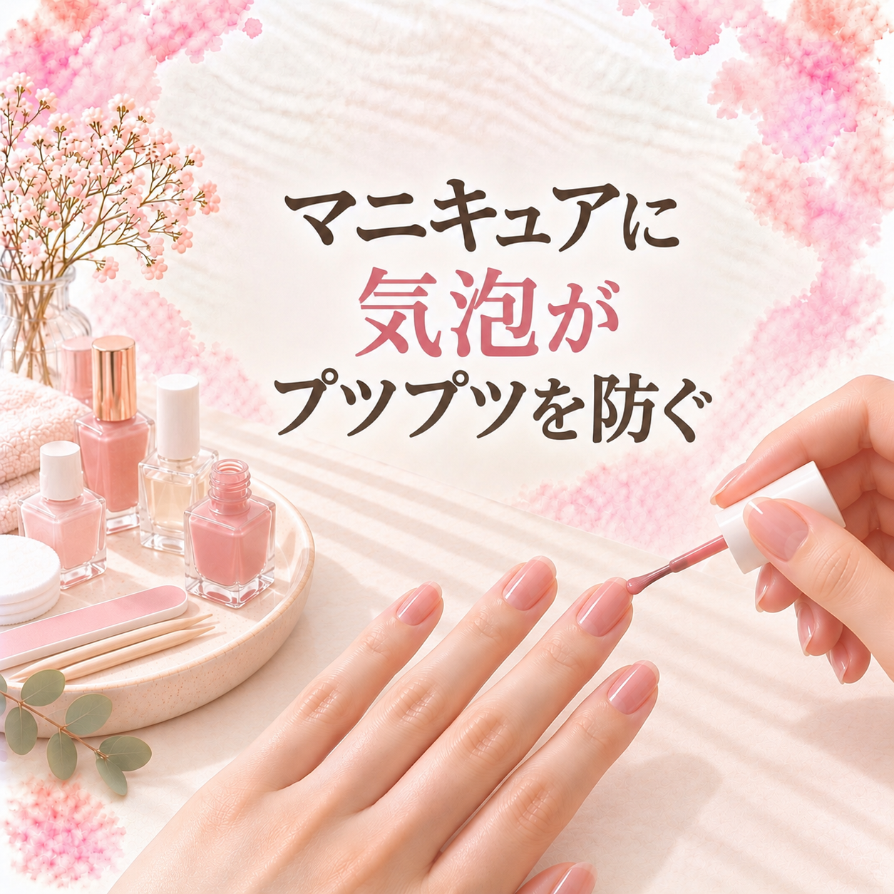 マニキュアに気泡ができる原因は？表面のプツプツを防ぐ塗り方