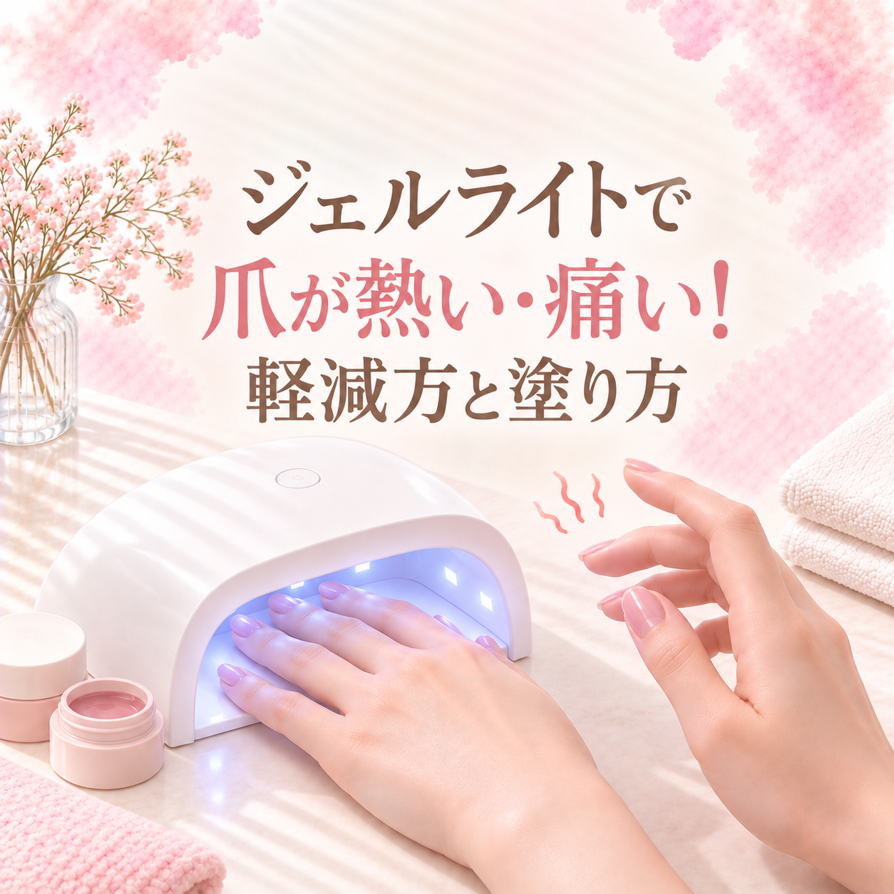 ジェルネイルのライトで爪が熱い・痛い！今すぐ試せる軽減法と塗り方