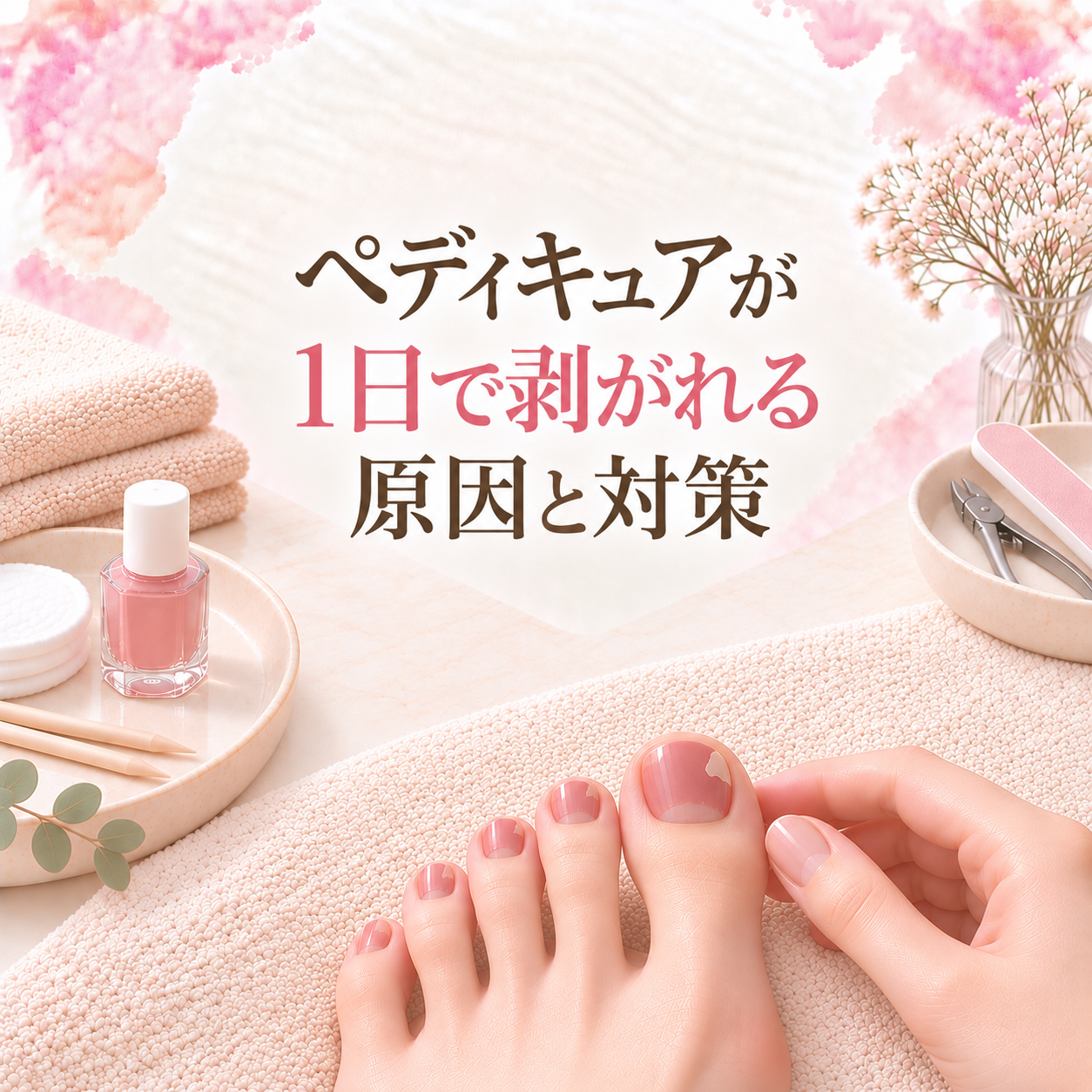 ペディキュアが１日で剥がれる原因と対策