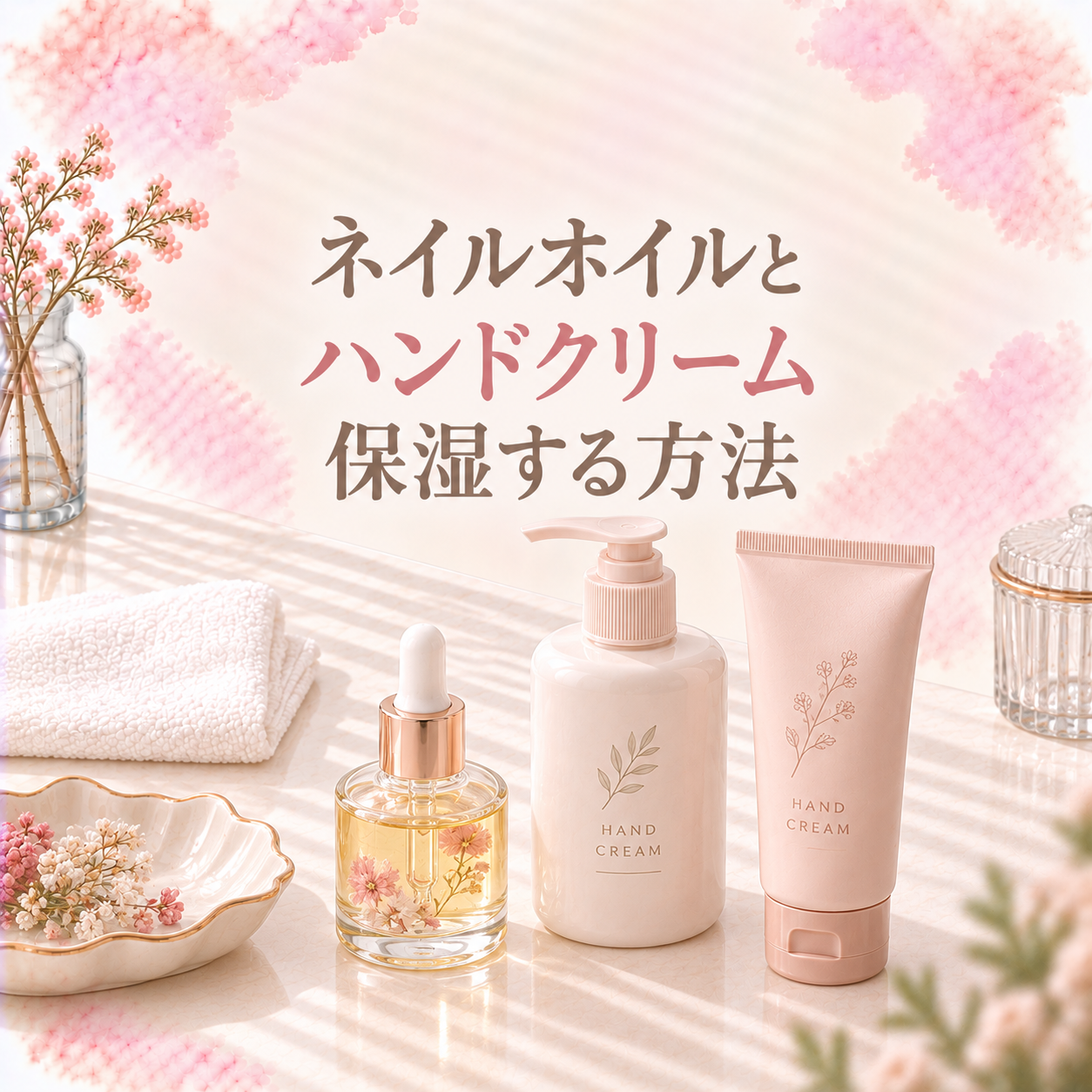 ネイルオイルとハンドクリームで手元を保湿する方法