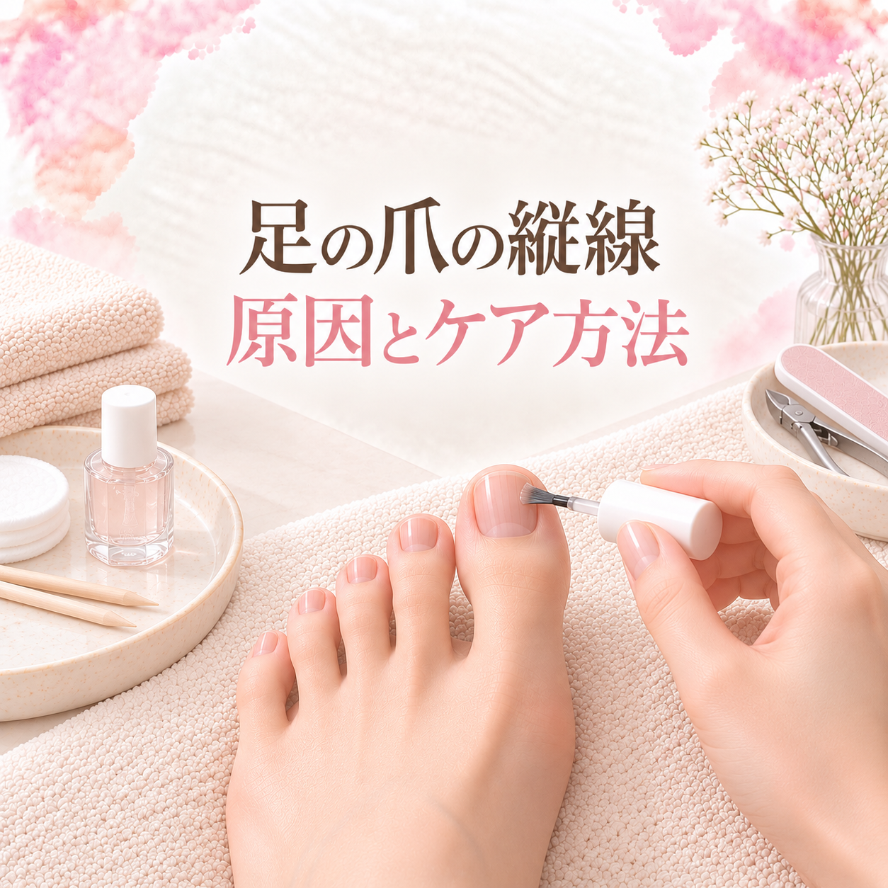 足の爪の縦線｜原因と自宅でできるネイルケア