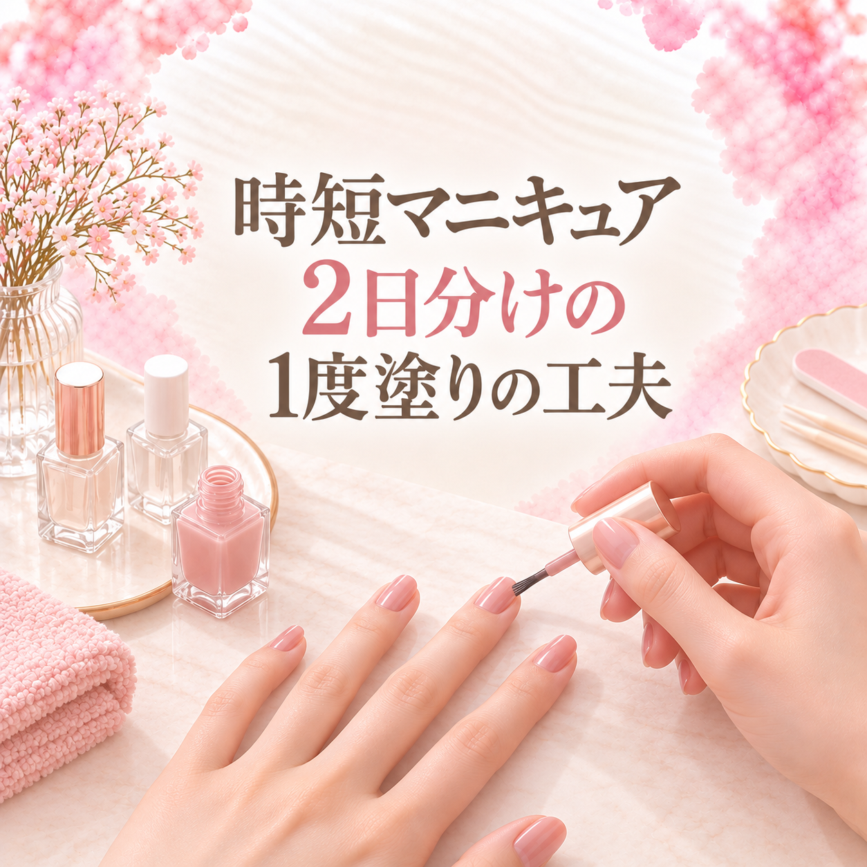 時短マニキュア｜２日分けで失敗しない「１度塗り」の工夫